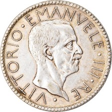 [#906645] Coin, Italy, Vittorio Emanuele III, 20 Lire, 1928, Rome, AU, Sil, ver