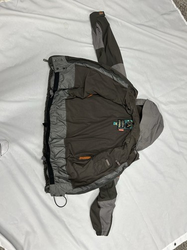 Burton Snowboarding Jacket Boys Medium Gray Green Orange Snow Ski Winter Hooded - Picture 10 of 15
