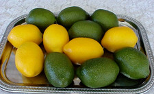 Vintage Faux Lemons and Limes Citrus Realistic Size Lot of 12 Artifical