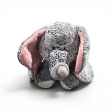 Aurora Gray Elephant Plush Stuffed Animal 12" Pink Ears w/ Hearts Baby Lovey