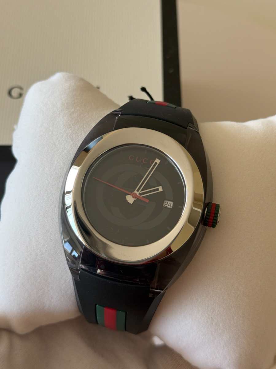 Gucci YA137101 Men's Black Watch for sale online | eBay