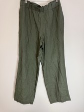 Talbots NWT Olive Green Wide leg linen Pants with pockets in size large