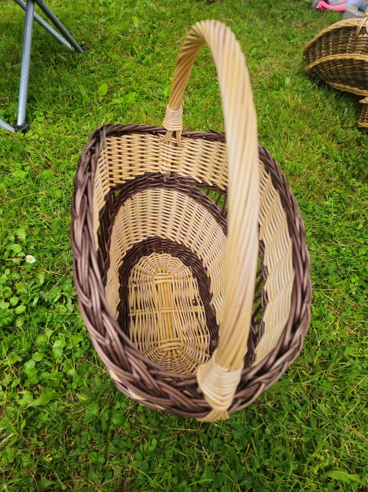 Decorative Wicker Basket, Asymmetrical Entryway & Storage Basket, Rustic Decor - Image 4 of 4