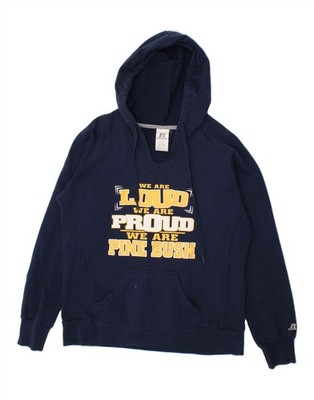 RUSSELL ATHLETIC Herren Graphic Hoodie Pullover Large Navy Blau W003