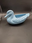 Vintage Frankoma Pottery Mid Century Blue Duck Planter 9.5”L x 5”h x 5”d