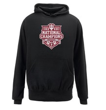 Indiana Hoosiers National Champions Hoodie Black Fanatics Pullover Size MEDIUM