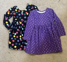 Lot Of 2 Hanna Andersson Girls Polka Dot Dresses Size 110/US 5 EUC