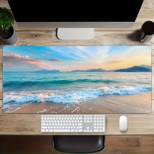 Large Extended Desk, Non-Slip Rubber Base with Stitched Edges, Keyboard Pad
