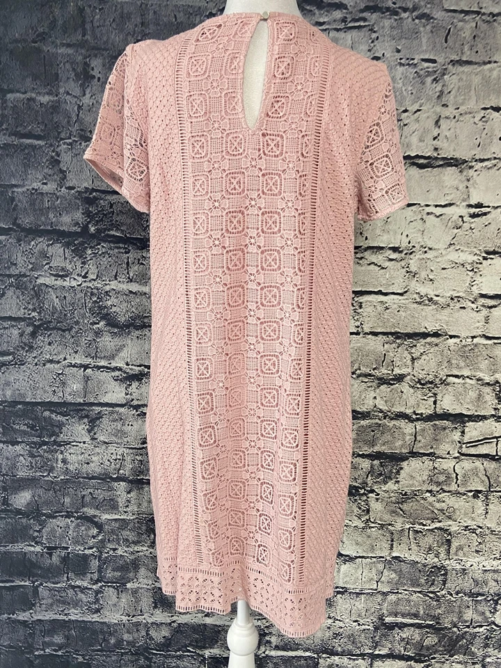 Vestido Abercrombie & Fitch Feminino Grande Crochê Renda Manga Curta Boho Floral - Imagem 4 de 4