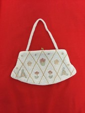 Vintage, Handmade, Beaded Evening Bag, Floral, Made in Belgium, SR767 