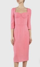 Dolce & Gabbana Women's Midi Dress In Pink With Corset Details NEW IT40/UK8