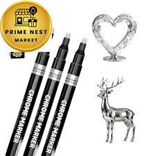 SGTIOS 3Pcs Liquid Chrome Paint Markers - Mirror 3 Count Pack of 1 , Silver