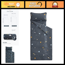 Toddler Nap Mat with Pillow  Blanket, 100 Cotton, Roll-Up Sleeping Bag for Kid