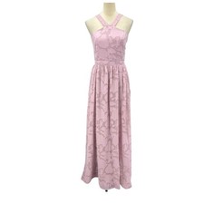 Lulu’s NWT L Love and Beyond Mauve Pink Burnout Floral Maxi Bridesmaid Dress