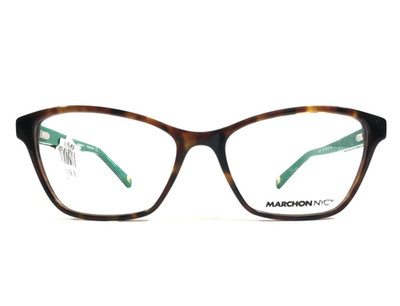 Marchon NYC Eyeglasses Frames AILEY 215 Tortoise Brown Green Cat Eye 54-16-135