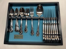 50pc Oneida Chateau Oneidacraft Deluxe Stainless Flatware w/Tray - Service for 8