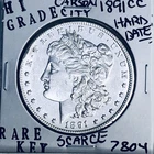 1891 CC MORGAN SILVER DOLLAR HI GRADE GENUINE U.S. MINT RARE KEY COIN 7804
