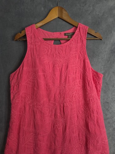 Vestido recto Tommy Bahama 100 % lino bordado botánico L — Usado - Imagen 4 de 11