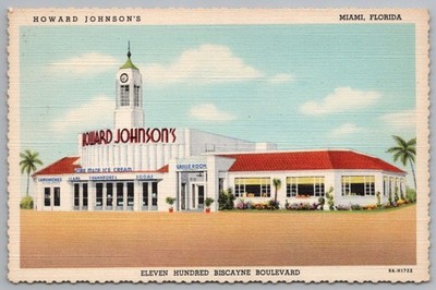 Florida Miami Howard Johnson s Restaurant Biscayne Blvd 1929 Near Mint Linen 12A