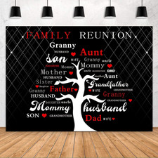 Family Reunion Backdrop for Family Reunion Decorations Trendy Shiny Striped Styl