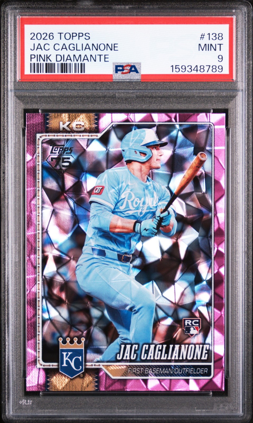 2026 Topps #138 Jac Caglianone Pink Diamante PSA 9