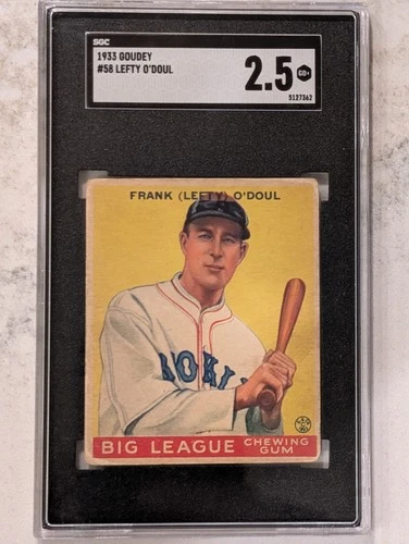 1933 Goudey 58 Lefty O'Doul SGC 2.5