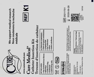 Cure medical Straight Cath Kits. Poly-lined pad, Lubricant, and More! Lot of 20!