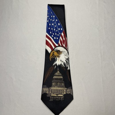 Patriotic Tie Bald Eagle The Flag and Capital building  Handmade Deborah