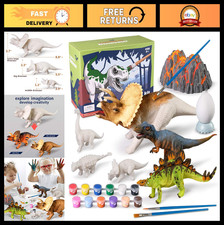 3D Dinosaurs Painting Kit with 12 Dinos for Kids Age 3-15