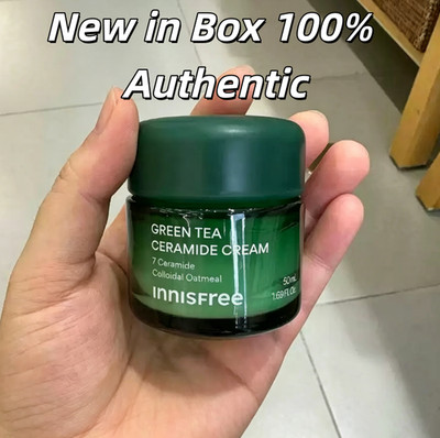innisfree Green Tea Ceramide Cream for Redness & Barrier Repair，1.69 oz/50 ml