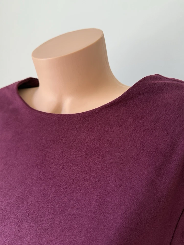 Vestido Anne Klein Micro Gamuza 10853353 Chianti Rojo XL Borgoña Vino Suave Mantequilla Foto 3 de 4