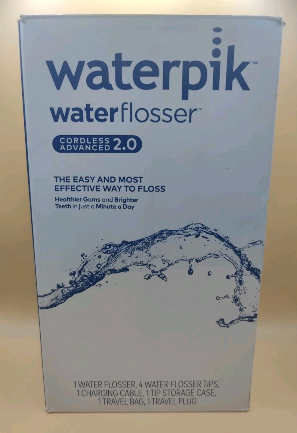 Waterpik Cordless Advanced 2.0 WaterFlosser White WP-580 Portable. Open Box