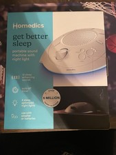 Homedics White Noise Sound Machine 12 Sounds, Auto-Off Timer, Portable