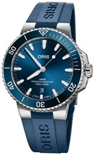 Oris Aquis Date Automatic Blue Dial Rubber Divers Mens Watch 01 733 7789 4135-RS