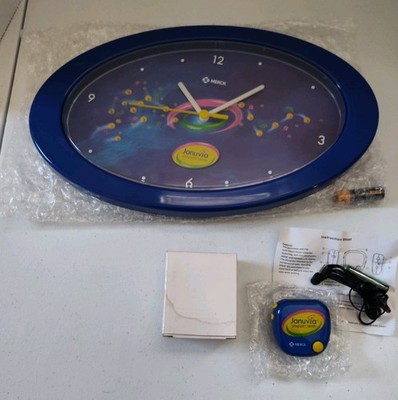 Januvia Merck Pharmaceutical Promotional Clock & Pedometer FM Radio