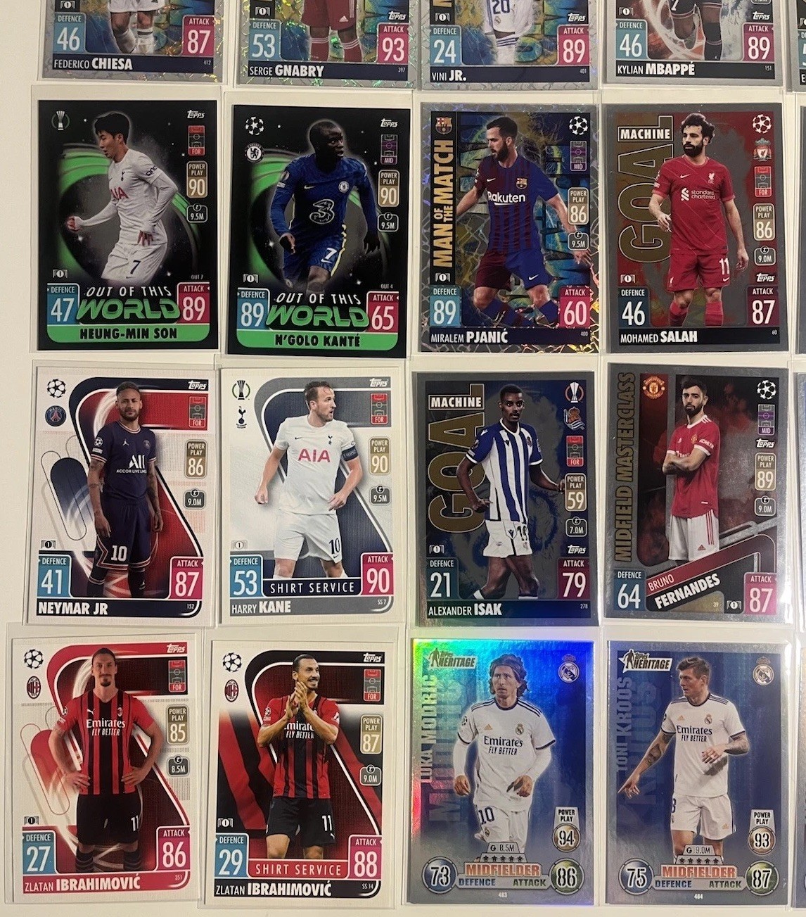 Topps 2021/22 Card lot Mbappe Haaland Vini Neymar Bellingham Kane view 5