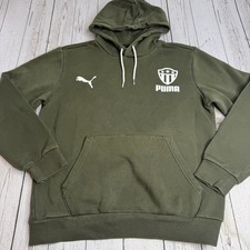 PUMA Racing Hoodie Hooded Sweatshirt Mens Small Army Green Soccer Futbol Gym