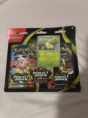 pokemon trading card 3 pack Pokemon TCG 3-Pack Blister (Chikorita) Perfect Order New Sealed