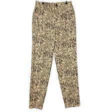 ESCADA Margaretha Ley Abstract Artsy High Rise Wool Silk Pleated Pants SIZE 38