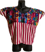 Exceptional Vintage 1970's Guatemalan Huipil Stunning Detailed Embroidery Size L