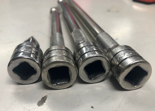 SNAP-ON 3/8" Drive 4 Pc Chrome Extension Set: 1", 6”, 18” & 11” Knurled - Picture 2 of 3