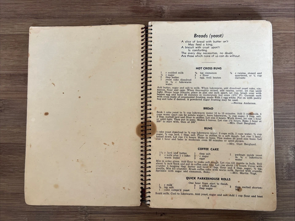 Pipe Lake Cook Book Comstock Wisconsin 1949 Vintage MCM Church Recipes - Image 3 of 4