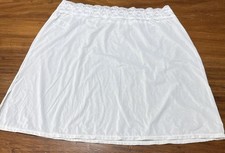 Vintage Half Slip SIZE Large white nylon short length 18" VANITY FAIR Lace Top
