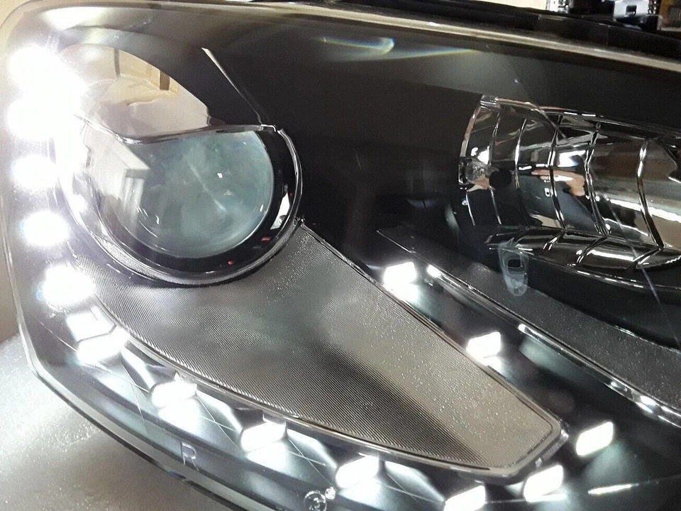 FARO PROIETTORE per VOLKSWAGEN VW POLO 6R 6C 09-17 nero SET sinistro destro H7 - Immagine 3 di 4