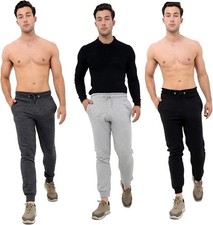 Mens Joggers Tracksuit Bottoms Gym Skinny Running Trousers Slim Fit Sweatpant UK