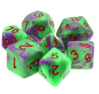    Zombie Flesh Dice Set | RPG DnD Dungeons Dragons AD&D Pathfinder d20