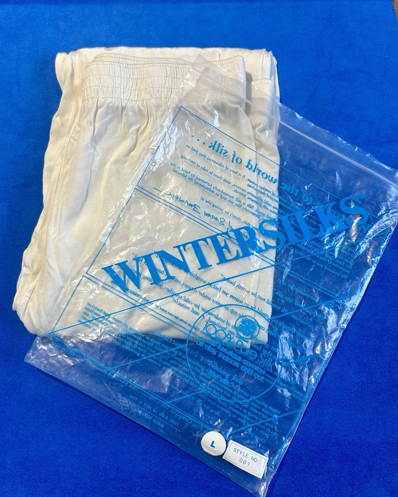 VINTAGE WinterSilks 100% SILK BASE LAYER Long John Satin Silky UNDERWEAR PANT L