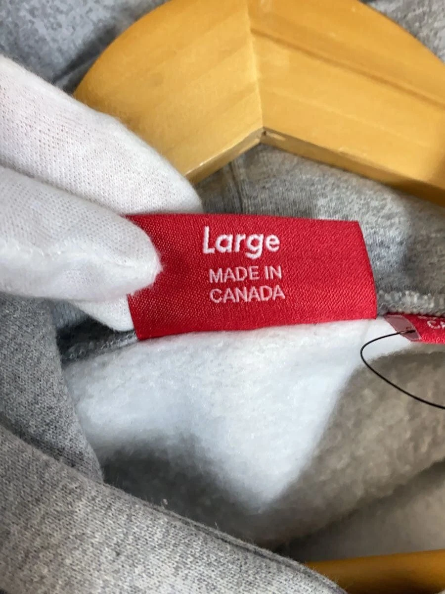 Felpa Supreme con cappuccio L cotone grigio usata