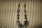 Vintage Heavy ethnic brass bead and black wood Necklace — photo 4