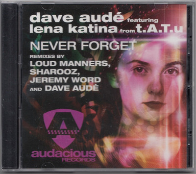 Dave Aude - Lena Katina   Never Forget - t.A.T.u. - Rare Sealed Europop CD-R